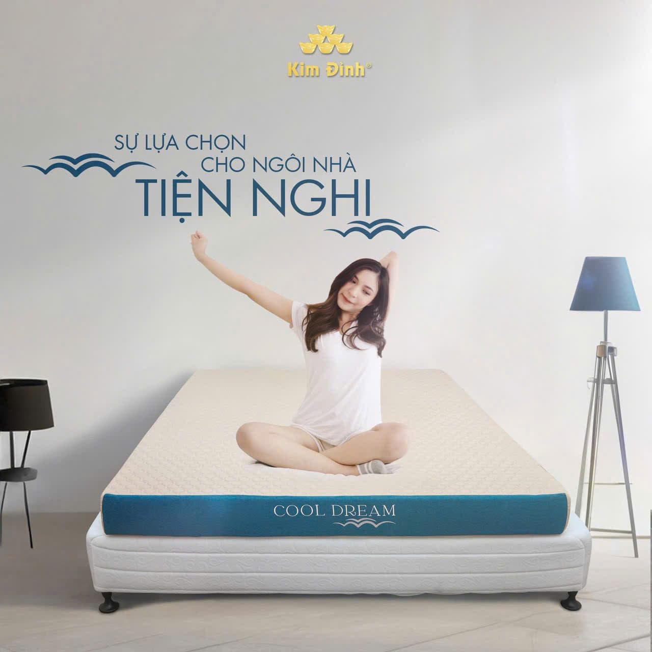 Nệm cao su Cooldrema vỏ mát có lỗ thông khí 10cm, 15cm,20cm