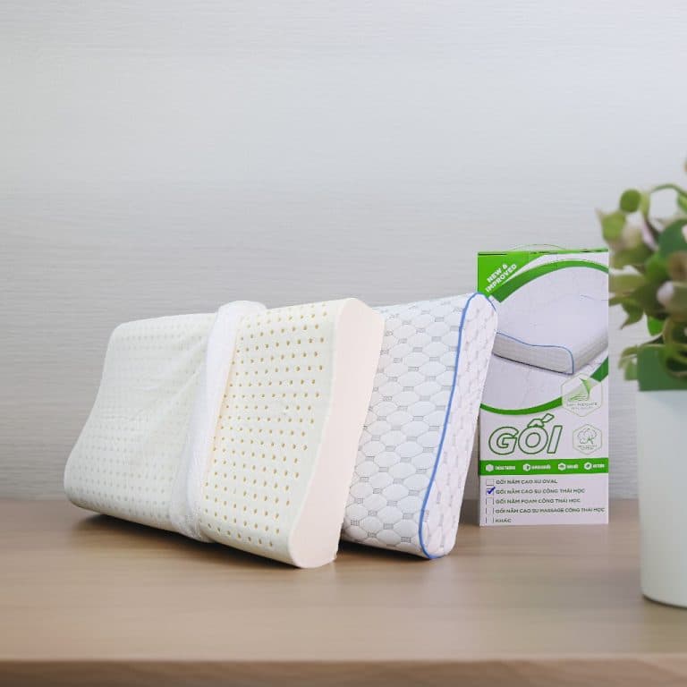 Gối cao su thiên nhiên lượn sóng công thái học Tatana vỏ mát
